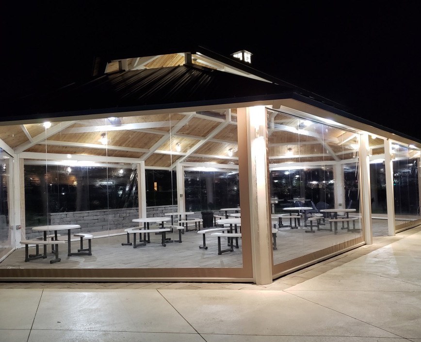 Flexible enclosure after dark